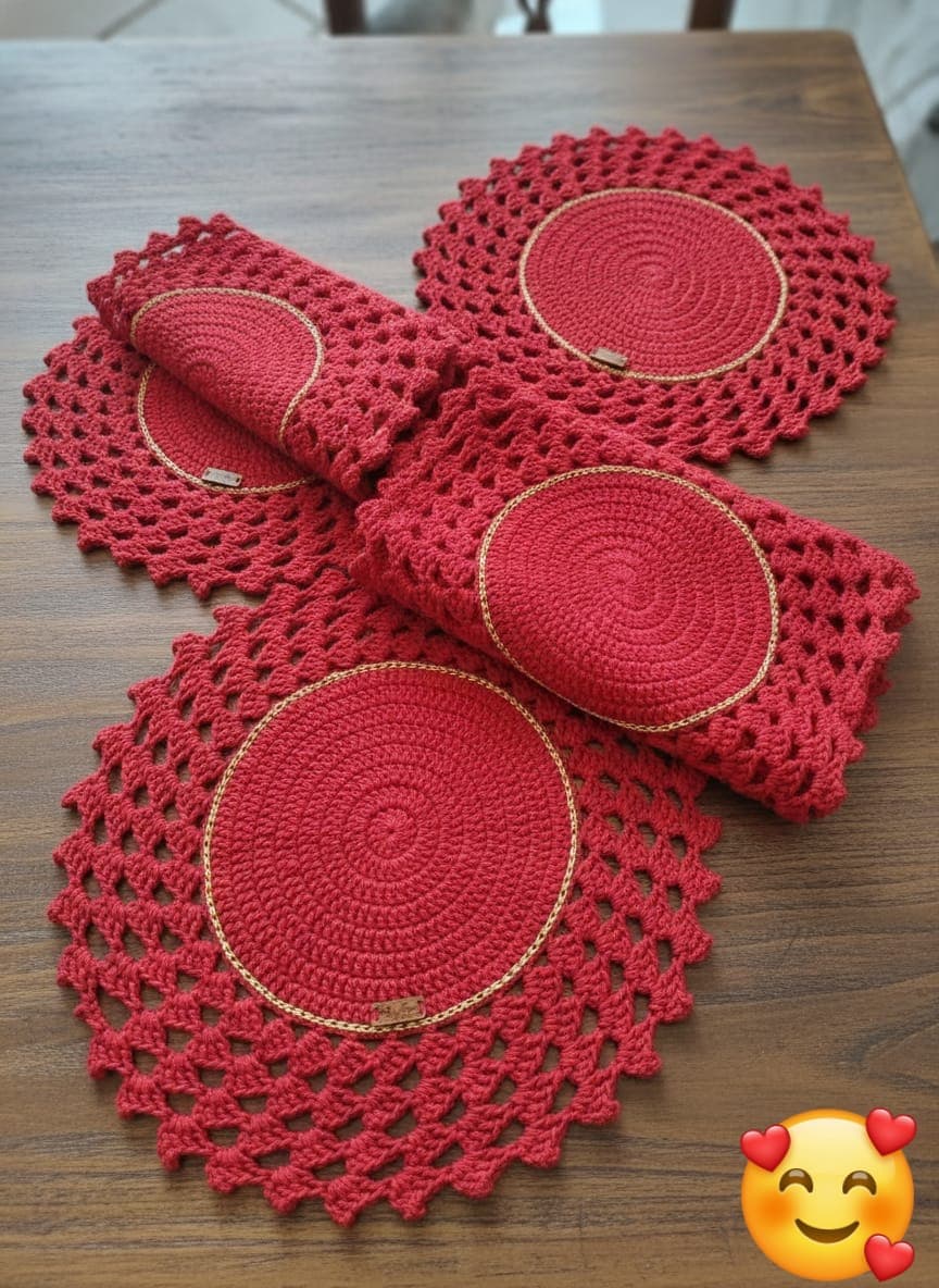 Mesa Posta em Crochê - Modelo 1
